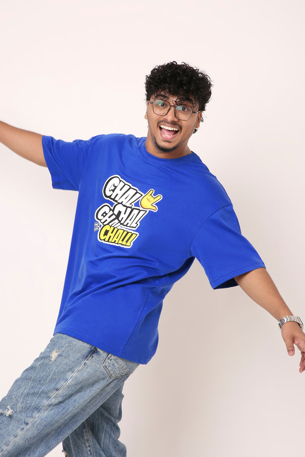 CHAL CHAL CHALLL BLUE T SHIRT